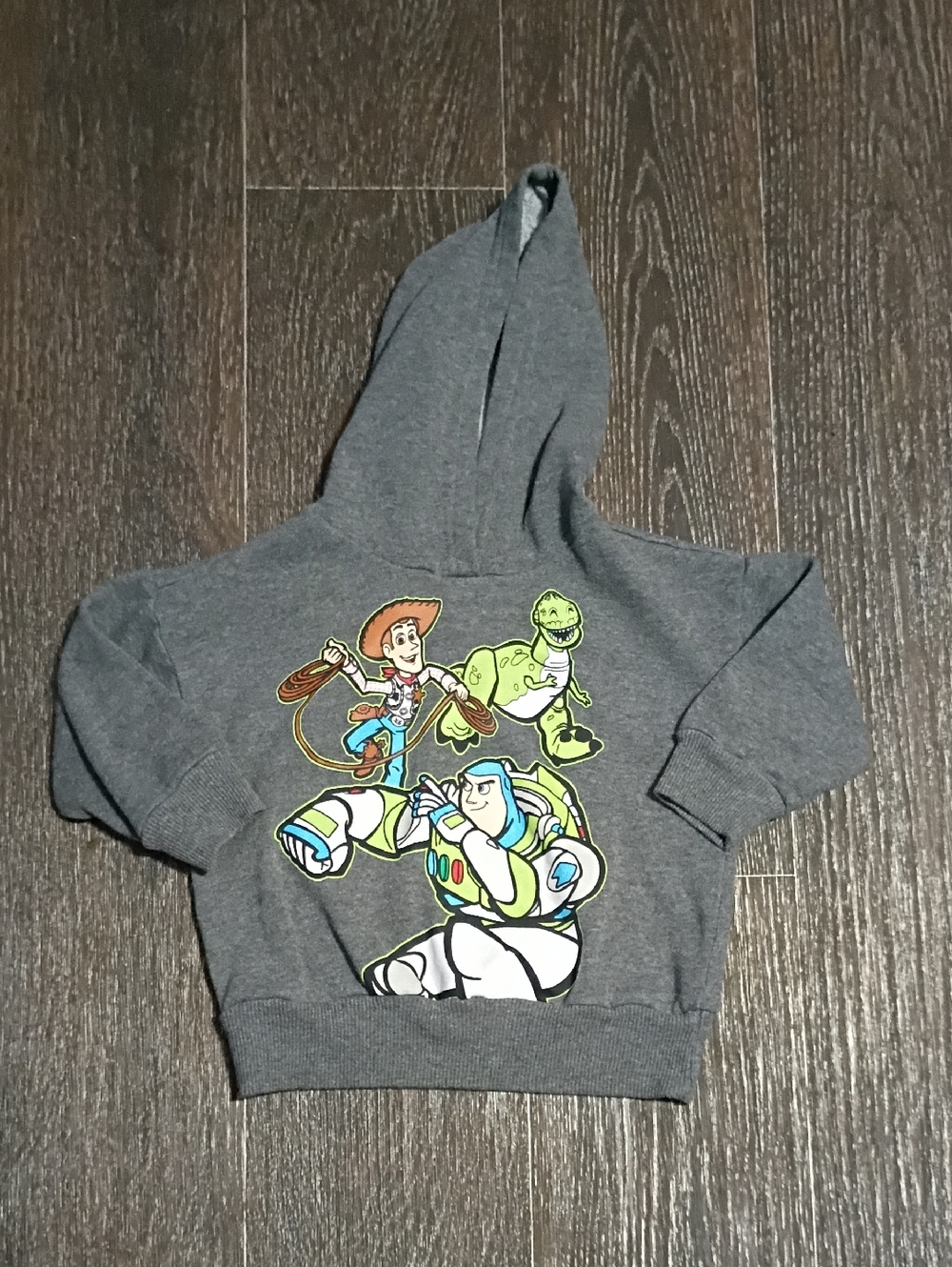 Disney Grey Kids Hoodie with Buzz Lightyear, Woody & Rex Print